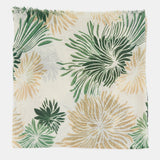 Green floral print wool scarf