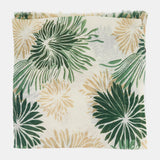 Green floral print wool scarf