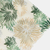 Green floral print wool scarf