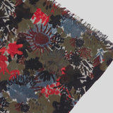 Pañuelo de lana con estampado floral negro