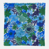 Pañuelo de lana con estampado floral azul