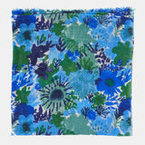 Pañuelo de lana con estampado floral azul