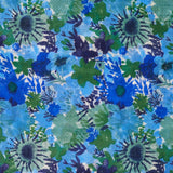 Pañuelo de lana con estampado floral azul