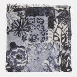Pañuelo de lana con estampado abstracto negro