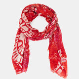 Pañuelo de lana con estampado abstracto rojo
