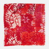 Pañuelo de lana con estampado abstracto rojo