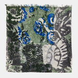 Pañuelo de lana con estampado abstracto verde