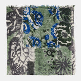 Pañuelo de lana con estampado abstracto verde