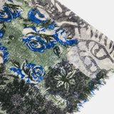 Pañuelo de lana con estampado abstracto verde