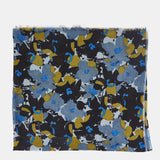Pañuelo de lana con estampado floral negro