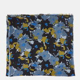Pañuelo de lana con estampado floral negro