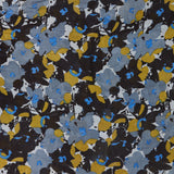 Pañuelo de lana con estampado floral negro