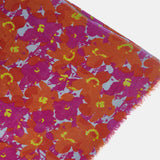 Pañuelo de lana con estampado floral naranja
