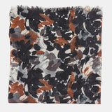 Pañuelo de lana con estampado abstracto negro
