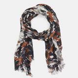 Pañuelo de lana con estampado abstracto negro