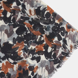 Pañuelo de lana con estampado abstracto negro
