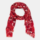 Pañuelo de lana con estampado abstracto rojo