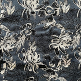 Grey floral print wool scarf