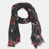 Pañuelo de lana con estampado floral burdeos