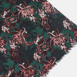 Pañuelo de lana con estampado floral burdeos