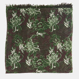 Pañuelo de lana con estampado floral verde