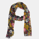 Pañuelo de lana con estampado negro