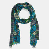 Pañuelo de lana con estampado verde