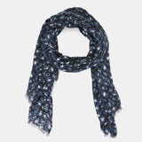 Black animal print wool scarf