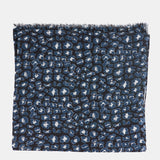 Black animal print wool scarf