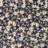 Black floral print wool scarf