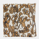 Pañuelo de lana con estampado floral camel