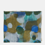 Pañuelo de lana con estampado abstracto verde