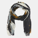 Pañuelo de lana con estampado abstracto negro