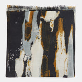Pañuelo de lana con estampado abstracto negro