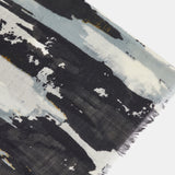 Pañuelo de lana con estampado abstracto negro