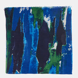 Pañuelo de lana con estampado abstracto azul