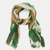 Pañuelo de lana con estampado abstracto verde