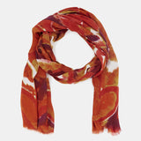 Pañuelo de lana con estampado abstracto naranja