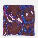 Pañuelo de lana con estampado abstracto azul