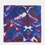 Pañuelo de lana con estampado abstracto azul