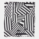 Pañuelo de lana con estampado lineal blanco y negro