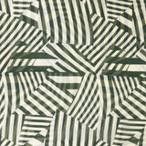 Pañuelo de lana con estampado lineal blanco y verde