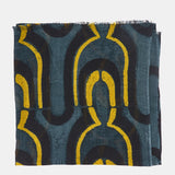 Pañuelo de lana con estampado abstracto gris