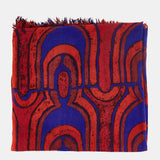 Pañuelo de lana con estampado geométrico rojo