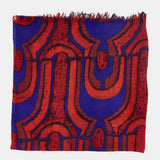 Pañuelo de lana con estampado geométrico rojo