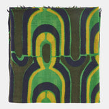 Pañuelo de lana con estampado geométrico verde