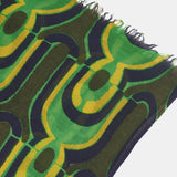 Pañuelo de lana con estampado geométrico verde