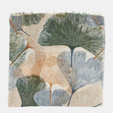 Green floral print wool scarf