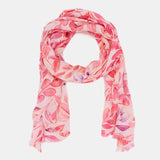 Pañuelo de viscosa con estampado floral fucsia