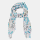 Pañuelo de viscosa con estampado floral verde